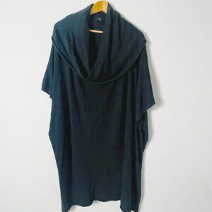 Dillard's Charcoal Gray Wool Blend Poncho One Size